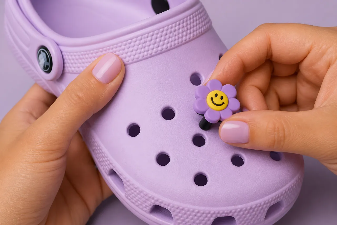 cum se fixează corect accesoriile Jibbitz în Crocs