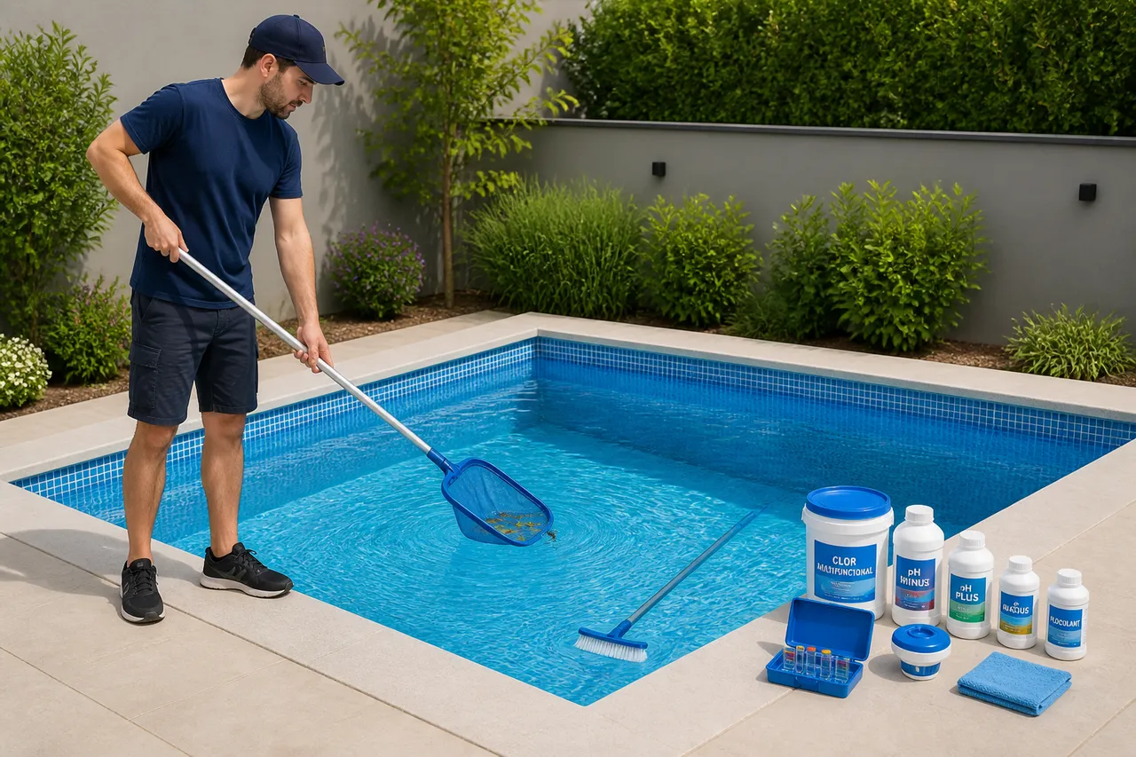 curățare ușoară pentru piscină de dimensiuni mici